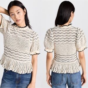 Ulla Johnson Laleh Knit Top in Glacier Sz S